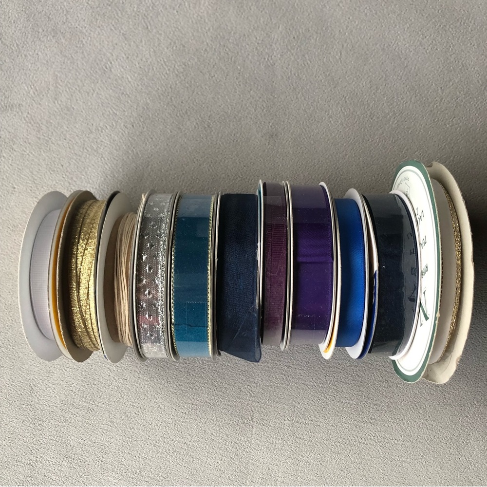 10 Rolls of Ribbon ~ Blue, Gold, Purple and More!